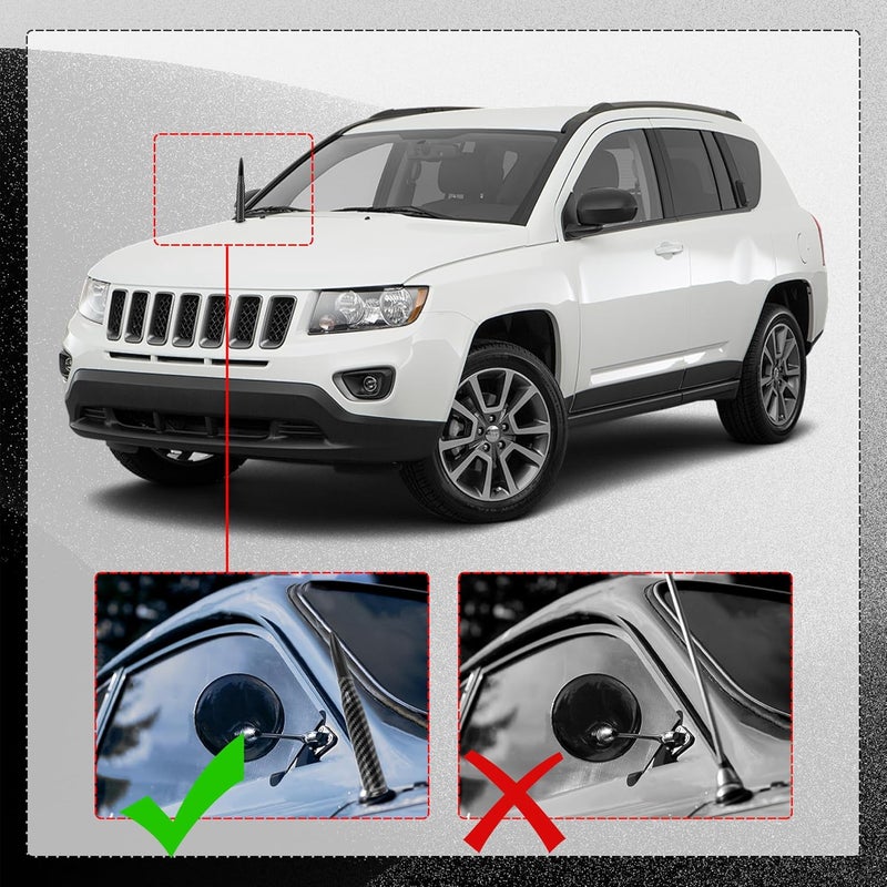 Turcee Car Bullet Antenna,Truck Exterior Decoration Accessories Car Vehicle Replacement Antenna Conpatible with Ford F150 RAM 1500 GMC Heavy Duty Pickup Trucks Accessories(Carbon Fiber Black) - Image 5